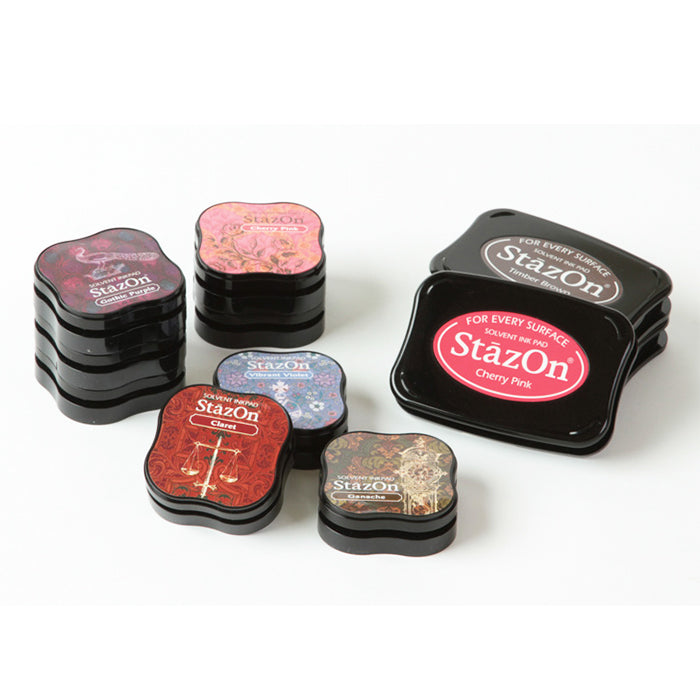 Tsukineko Stazon MIDI Ink Pads หมึกกันน้ำ ปั๊มพลาสติก อะคริลิค โลหะ  แท่นหมึกกันน้ำ (ตลับเล็ก) มี 13 สีให้เลือก l(พรีออเดอร์)10ชิ้นขึ่นไป