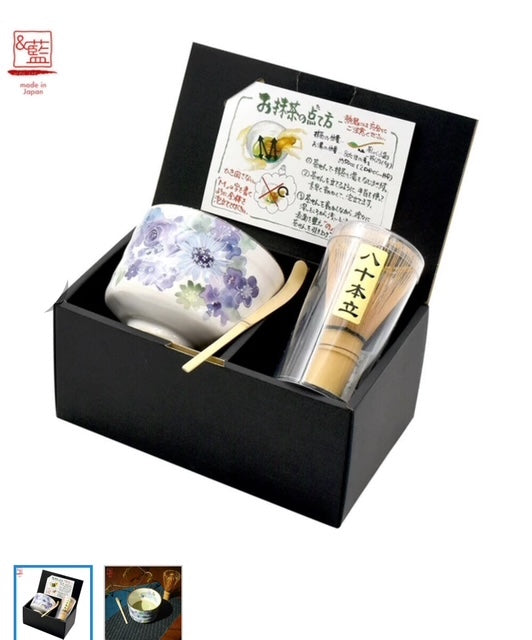 ชุดชงมัทฉะแบบญี่ปุ่น ลายซากุระ / ลายดอกไม้ญี่ปุ่นJapanese Matcha Tea Set – Sakura / Floral Design – Made in Japan